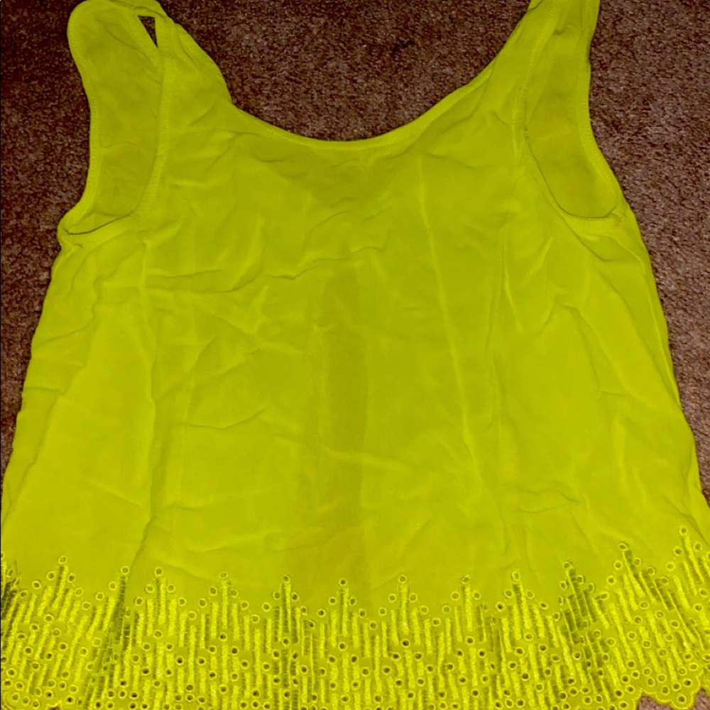 yellow button back tank